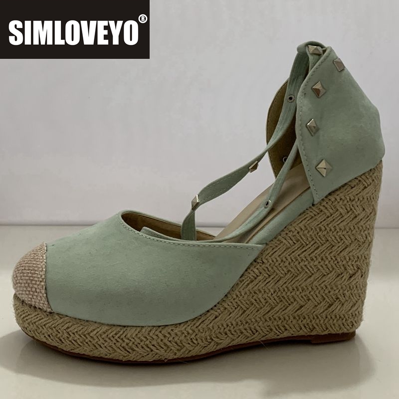 Wedge Espadrille Women - SIMLOVEYO espadrilles النساء صندل خشبي عالية