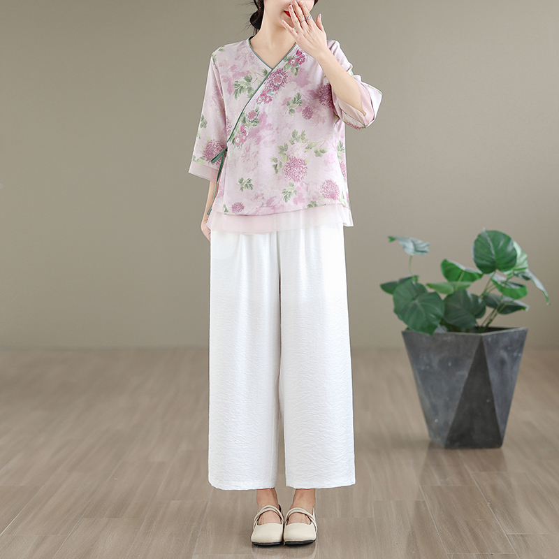 طقم أنيق من القطن والكتان مع ت - مراجعة Linen Pant Wide وسعره