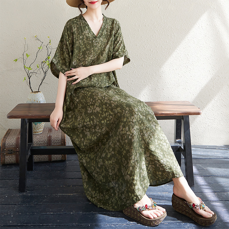 فستان نسائي صيفي بياقة على شكل - مراجعة Linen Dress Wrap وسعره