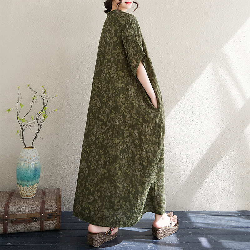 فستان نسائي صيفي بياقة على شكل - مراجعة Linen Dress Wrap وسعره