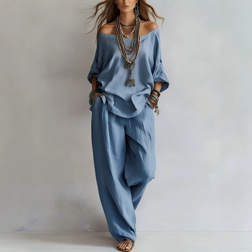 طقم صيفي جديد من الكتان الفضفا - مراجعة Linen Pant Wide وسعره