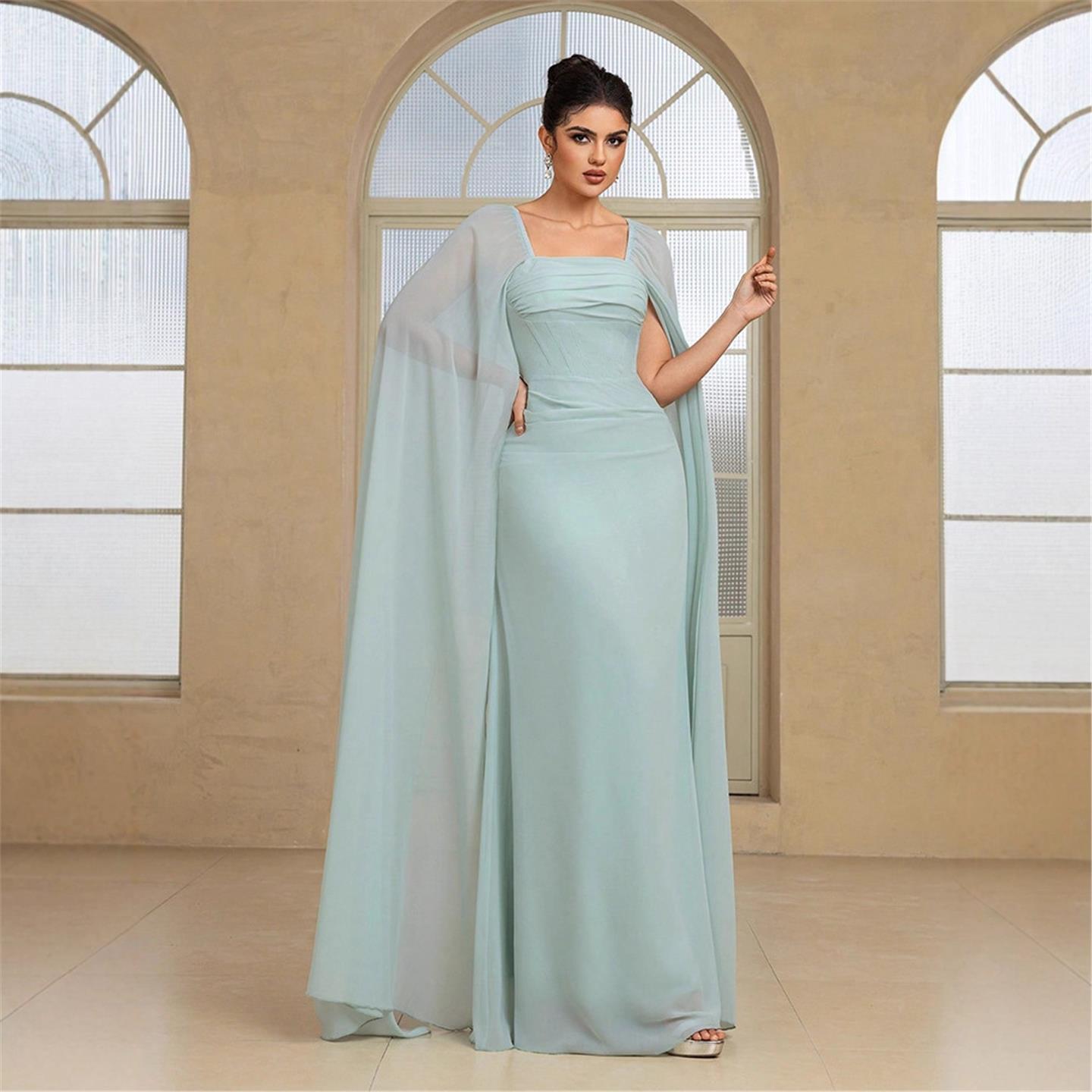 فستان سهرة طويل أنيق بلون واحد - مراجعة Linen Dress Wrap وسعره