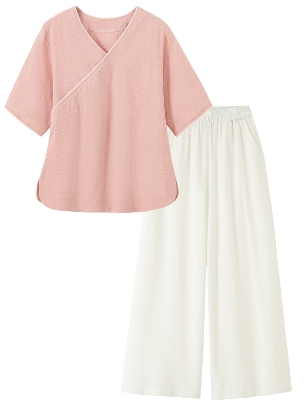 طقم نسائي صيفي جديد بتصميم صين - مراجعة Linen Pant Wide وسعره