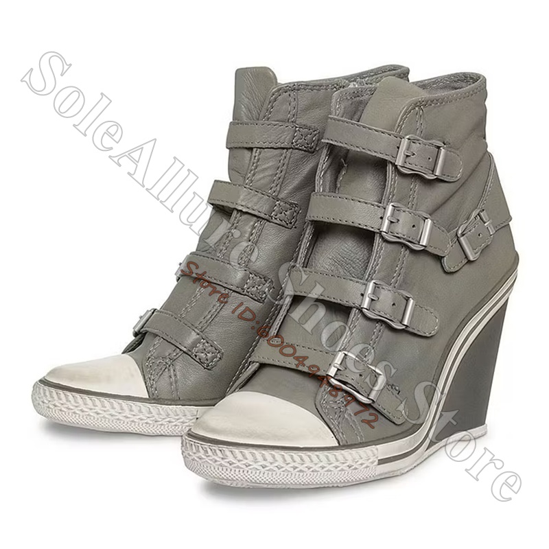 حذاء رياضي رمادي متعدد الأزرار - مراجعة Wedge Espadrille Women وسعره